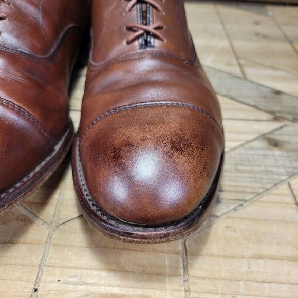 ALLEN EDMONDS Park Avenue Cap Toe Oxford Oxblood Burgundy 9 3E EEE MADE USA 5610 - Picture 5 of 13